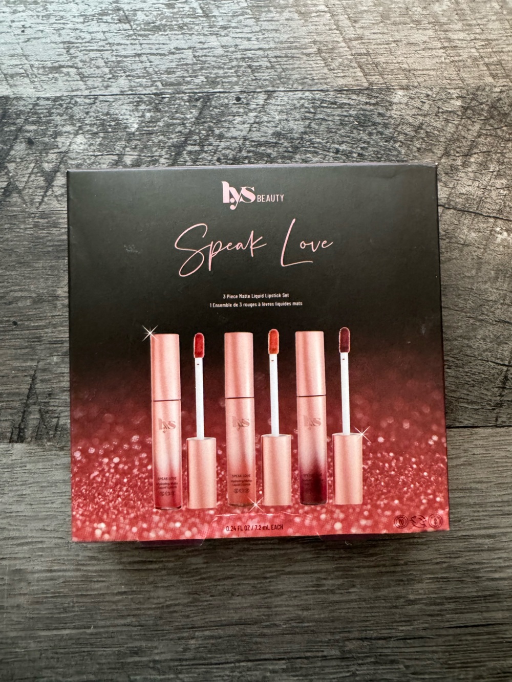 LYS Beauty Speak Love Matte Liquid Lipstick 3-Piece Set NIB